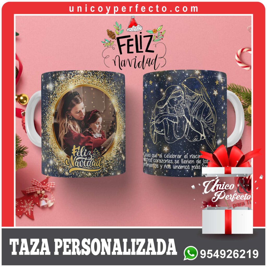 Tazas navideñas en la ciudad de Huancayo